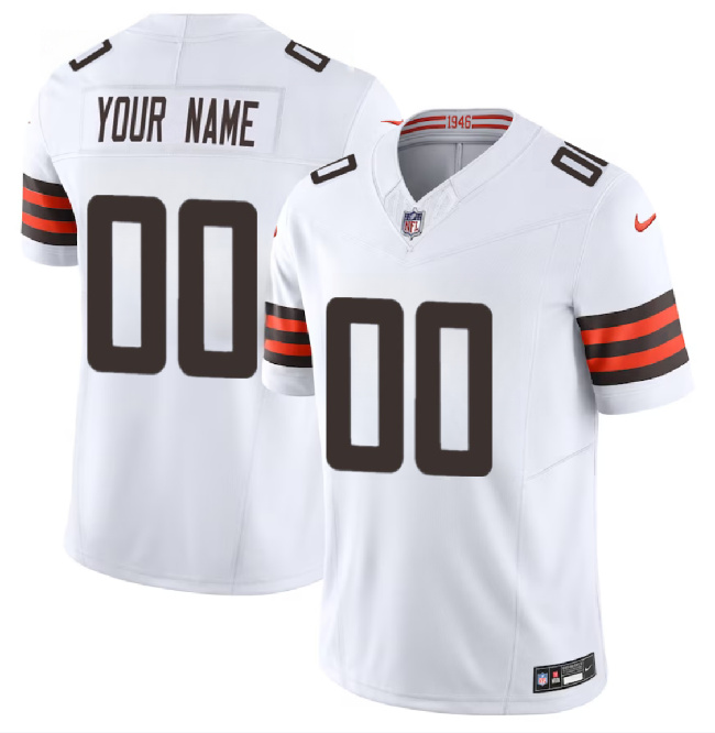 Youth Cleveland Browns Active Player Custom White 2023 F.U.S.E. Vapor Untouchable Limited Football Stitched Jersey